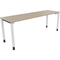 Soennecken Schreibtisch All in One, manuell höhenverstellbar, 68-82cm (H), 200x60cm (BxT), rechteckig, eiche natur / weiß 4003969083523 Soe
