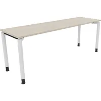 Soennecken Schreibtisch All in One, manuell höhenverstellbar, 68-82cm (H), 200x60cm (BxT), rechteckig, akazie hell / weiß 4003969083448 Soe