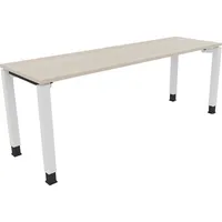 Soennecken Schreibtisch All in One, manuell höhenverstellbar, 68-82cm (H), 200x60cm (BxT), rechteckig, akazie hell / weiß 4003969079649 Soe