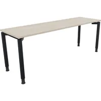 Soennecken Schreibtisch All in One, manuell höhenverstellbar, 68-82cm (H), 200x60cm (BxT), rechteckig, akazie hell / anthrazit metallic 400