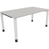 Soennecken Schreibtisch All in One, manuell höhenverstellbar, 68-82cm (H), 160x90cm (BxT), rechteckig, lichtgrau / weiß 4003969077294 Soenn