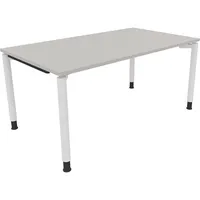 Soennecken Schreibtisch All in One, manuell höhenverstellbar, 68-82cm (H), 160x90cm (BxT), rechteckig, lichtgrau / weiß 4003969082632 Soenn