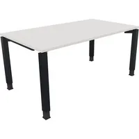Soennecken Schreibtisch All in One, manuell höhenverstellbar, 68-82cm (H), 160x90cm (BxT), rechteckig, weiß / anthrazit metallic 4003969077
