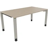 Soennecken Schreibtisch All in One, manuell höhenverstellbar, 68-82cm (H), 160x90cm (BxT), rechteckig, eiche natur / silberaluminium 400396