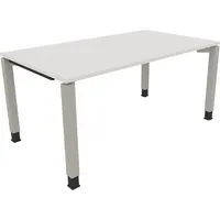 Soennecken Schreibtisch All in One, manuell höhenverstellbar, 68-82cm (H), 160x90cm (BxT), rechteckig, weiß / silberaluminium 4003969077317