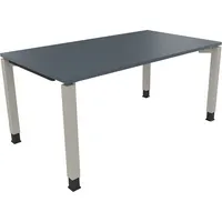 Soennecken Schreibtisch All in One, manuell höhenverstellbar, 68-82cm (H), 160x90cm (BxT), rechteckig, lavagrau / silberaluminium 400396907