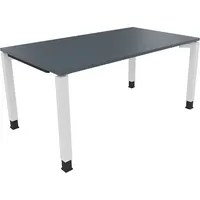 Soennecken Schreibtisch All in One, manuell höhenverstellbar, 68-82cm (H), 160x90cm (BxT), rechteckig, lavagrau / weiß 4003969077331 Soenne