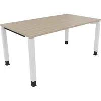 Soennecken Schreibtisch All in One, manuell höhenverstellbar, 68-82cm (H), 160x90cm (BxT), rechteckig, eiche natur / weiß 4003969077379 Soe