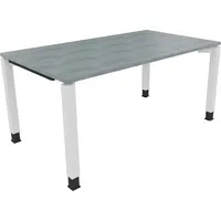 Soennecken Schreibtisch All in One, manuell höhenverstellbar, 68-82cm (H), 160x90cm (BxT), rechteckig, beton hell / weiß 4003969077423 Soen