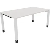 Soennecken Schreibtisch All in One, manuell höhenverstellbar, 68-82cm (H), 160x90cm (BxT), rechteckig, weiß / weiß 4003969077393 Soennecken