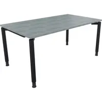 Soennecken Schreibtisch All in One, manuell höhenverstellbar, 68-82cm (H), 160x90cm (BxT), rechteckig, beton hell / anthrazit metallic 4003