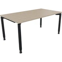 Soennecken Schreibtisch All in One, manuell höhenverstellbar, 68-82cm (H), 160x90cm (BxT), rechteckig, eiche natur / anthrazit metallic 400