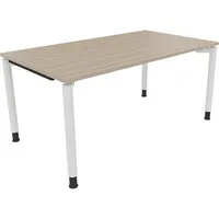 Soennecken Schreibtisch All in One, manuell höhenverstellbar, 68-82cm (H), 160x90cm (BxT), rechteckig, eiche natur / weiß 4003969082663 Soe