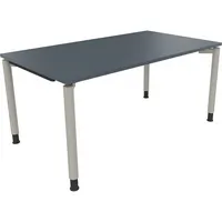Soennecken Schreibtisch All in One, manuell höhenverstellbar, 68-82cm (H), 160x90cm (BxT), rechteckig, lavagrau / silberaluminium 400396908