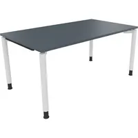 Soennecken Schreibtisch All in One, manuell höhenverstellbar, 68-82cm (H), 160x90cm (BxT), rechteckig, lavagrau / weiß 4003969082724 Soenne