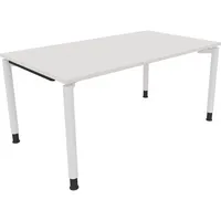 Soennecken Schreibtisch All in One, manuell höhenverstellbar, 68-82cm (H), 160x90cm (BxT), rechteckig, weiß / weiß 4003969082793 Soennecken