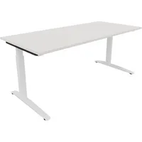 Soennecken Schreibtisch All in One, manuell höhenverstellbar, 65-85cm (H), 180x80cm (BxT), rechteckig, weiß / weiß 4003969074668 Soennecken