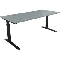 Soennecken Schreibtisch All in One, manuell höhenverstellbar, 65-85cm (H), 180x80cm (BxT), rechteckig, beton hell / anthrazit metallic 4003