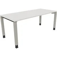 Soennecken Schreibtisch All in One, manuell höhenverstellbar, 68-82cm (H), 180x80cm (BxT), rechteckig, weiß / silberaluminium 4003969078437
