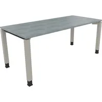 Soennecken Schreibtisch All in One, manuell höhenverstellbar, 68-82cm (H), 180x80cm (BxT), rechteckig, beton hell / silberaluminium 4003969