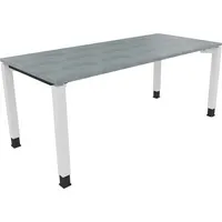 Soennecken Schreibtisch All in One, manuell höhenverstellbar, 68-82cm (H), 180x80cm (BxT), rechteckig, beton hell / weiß 4003969078482 Soen