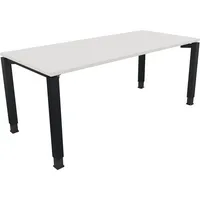 Soennecken Schreibtisch All in One, manuell höhenverstellbar, 68-82cm (H), 180x80cm (BxT), rechteckig, weiß / anthrazit metallic 4003969079