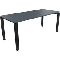 Soennecken Schreibtisch All in One, manuell höhenverstellbar, 68-82cm (H), 180x80cm (BxT), rechteckig, lavagrau / anthrazit metallic 400396