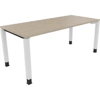 Soennecken Schreibtisch All in One, manuell höhenverstellbar, 68-82cm (H), 180x80cm (BxT), rechteckig, eiche natur / weiß 4003969078444 Soe