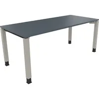 Soennecken Schreibtisch All in One, manuell höhenverstellbar, 68-82cm (H), 180x80cm (BxT), rechteckig, lavagrau / silberaluminium 400396907