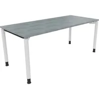 Soennecken Schreibtisch All in One, manuell höhenverstellbar, 68-82cm (H), 180x80cm (BxT), rechteckig, beton hell / weiß 4003969086791 Soen