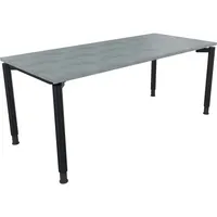 Soennecken Schreibtisch All in One, manuell höhenverstellbar, 68-82cm (H), 180x80cm (BxT), rechteckig, beton hell / anthrazit metallic 4003