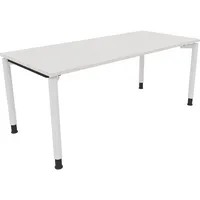 Soennecken Schreibtisch All in One, manuell höhenverstellbar, 68-82cm (H), 180x80cm (BxT), rechteckig, weiß / weiß 4003969086906 Soennecken
