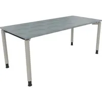 Soennecken Schreibtisch All in One, manuell höhenverstellbar, 68-82cm (H), 180x80cm (BxT), rechteckig, beton hell / silberaluminium 4003969