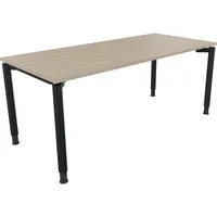 Soennecken Schreibtisch All in One, manuell höhenverstellbar, 68-82cm (H), 180x80cm (BxT), rechteckig, eiche natur / anthrazit metallic 400
