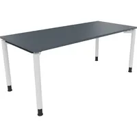 Soennecken Schreibtisch All in One, manuell höhenverstellbar, 68-82cm (H), 180x80cm (BxT), rechteckig, lavagrau / weiß 4003969086715 Soenne