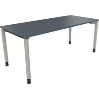 Soennecken Schreibtisch All in One, manuell höhenverstellbar, 68-82cm (H), 180x80cm (BxT), rechteckig, lavagrau / silberaluminium 400396908