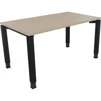 Soennecken Schreibtisch All in One, manuell höhenverstellbar, 68-82cm (H), 140x80cm (BxT), rechteckig, eiche natur / anthrazit metallic 400
