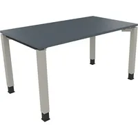 Soennecken Schreibtisch All in One, manuell höhenverstellbar, 68-82cm (H), 140x80cm (BxT), rechteckig, lavagrau / silberaluminium 400396907