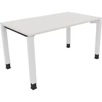 Soennecken Schreibtisch All in One, manuell höhenverstellbar, 68-82cm (H), 140x80cm (BxT), rechteckig, weiß / weiß 4003969077638 Soennecken