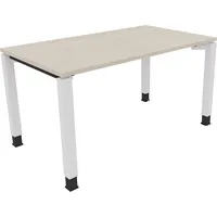 Soennecken Schreibtisch All in One, manuell höhenverstellbar, 68-82cm (H), 140x80cm (BxT), rechteckig, akazie hell / weiß 4003969077560 Soe