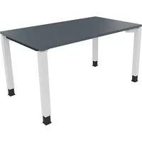 Soennecken Schreibtisch All in One, manuell höhenverstellbar, 68-82cm (H), 140x80cm (BxT), rechteckig, lavagrau / weiß 4003969077676 Soenne