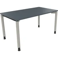 Soennecken Schreibtisch All in One, manuell höhenverstellbar, 68-82cm (H), 140x80cm (BxT), rechteckig, lavagrau / silberaluminium 400396908