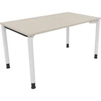 Soennecken Schreibtisch All in One, manuell höhenverstellbar, 68-82cm (H), 140x80cm (BxT), rechteckig, akazie hell / weiß 4003969081581 Soe