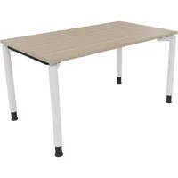 Soennecken Schreibtisch All in One, manuell höhenverstellbar, 68-82cm (H), 140x80cm (BxT), rechteckig, eiche natur / weiß 4003969081734 Soe