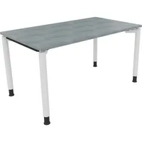 Soennecken Schreibtisch All in One, manuell höhenverstellbar, 68-82cm (H), 140x80cm (BxT), rechteckig, beton hell / weiß 4003969081635 Soen