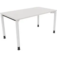 Soennecken Schreibtisch All in One, manuell höhenverstellbar, 68-82cm (H), 140x80cm (BxT), rechteckig, weiß / weiß 4003969081550 Soennecken