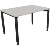 Soennecken Schreibtisch All in One, manuell höhenverstellbar, 68-82cm (H), 120x80cm (BxT), rechteckig, lichtgrau / anthrazit metallic 40039