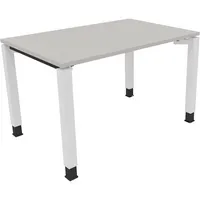 Soennecken Schreibtisch All in One, manuell höhenverstellbar, 68-82cm (H), 120x80cm (BxT), rechteckig, lichtgrau / weiß 4003969076778 Soenn