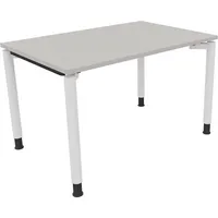Soennecken Schreibtisch All in One, manuell höhenverstellbar, 68-82cm (H), 120x80cm (BxT), rechteckig, lichtgrau / weiß 4003969079823 Soenn