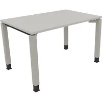 Soennecken Schreibtisch All in One, manuell höhenverstellbar, 68-82cm (H), 120x80cm (BxT), rechteckig, lichtgrau / silberaluminium 40039690